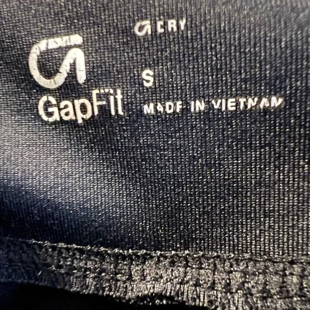 Gap Fit Youth Size S Black White Stripe Stretch Leggings Active Pants